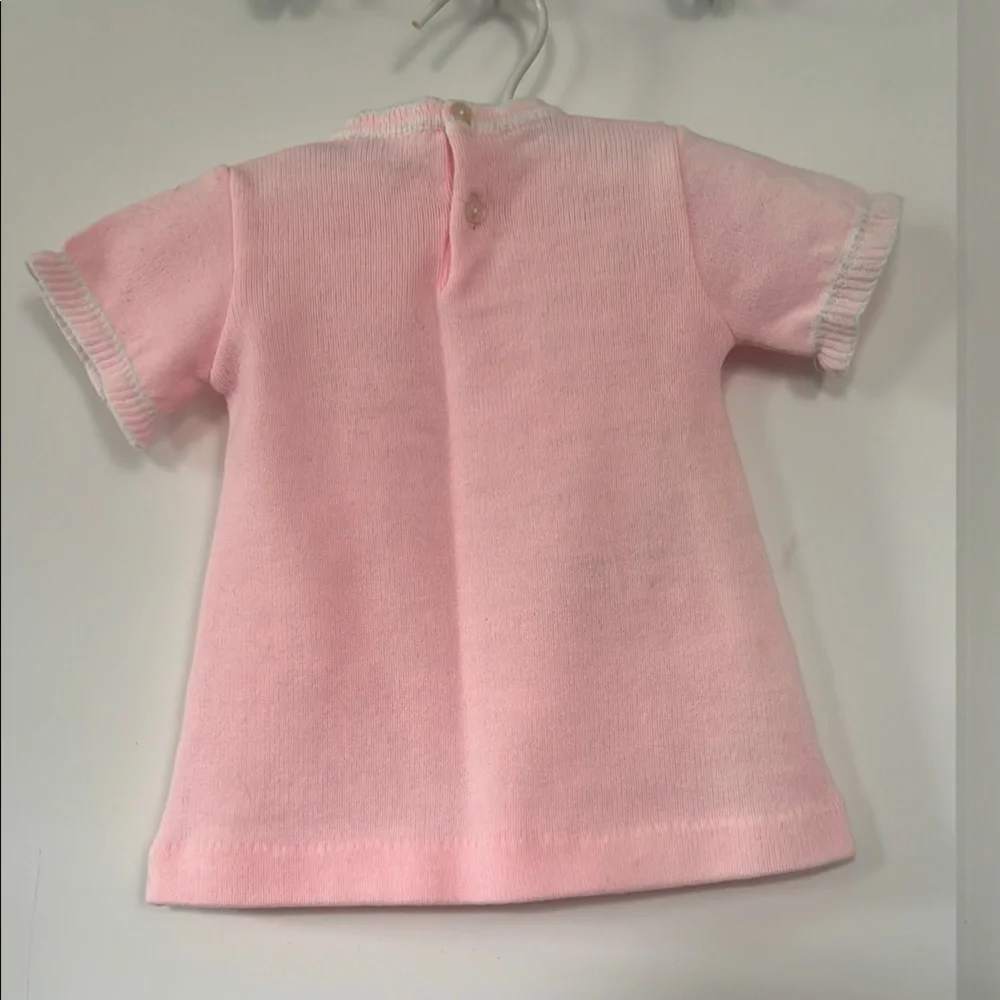 Lord & Taylor Infant Pink Sweater dress with Embroidered Animals - Picture 4 of 6